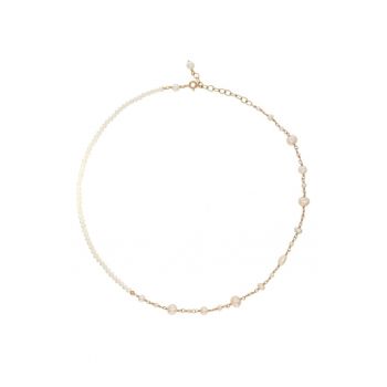 Colier Pearl Fusion - la baza gatului - reglabil - cu perle de cultura albe si aur filat de 14k/20 Colier Pearl Fusion - la baza gatului - reglabil - cu perle de cultura albe si aur filat de 14k/20