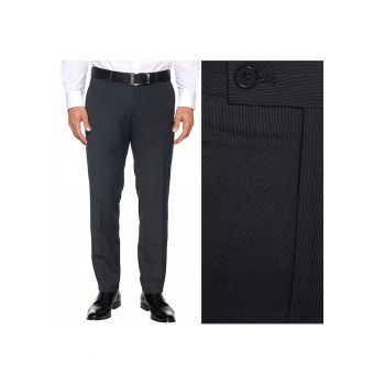 Pantaloni Din Material -  Pantaloni De Costum Noi - Croi: Regular Fit - Stil: Drept - Tip De Pantaloni: Skinny - Compozitie Material: 70% Poliester - 30% Viscoza - 31/34 - Negru