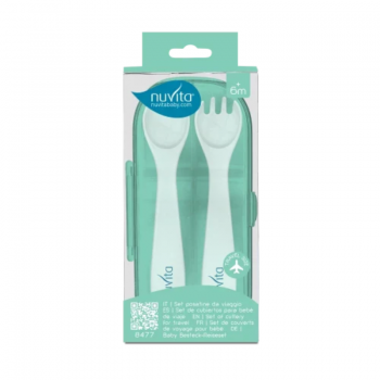 Tacamuri de calatorie in cutie Nuvita Easy Eating Cool Green