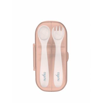 Tacamuri de calatorie in cutie Nuvita Easy Eating English Rose