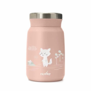 Termos din otel inoxidabil Nuvita English Rose pentru alimente lichide si solide 500 ml
