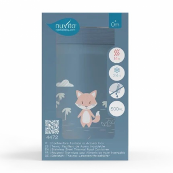Termos din otel inoxidabil Nuvita Powder Blue pentru alimente lichide si solide 500 ml