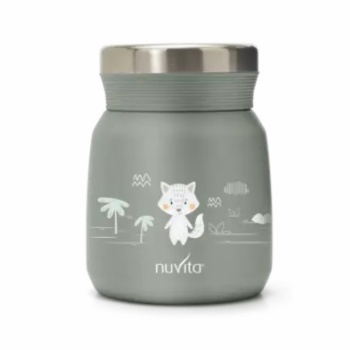 Termos din otel inoxidabil Nuvita Sage Green pentru alimente lichide si solide 300 ml