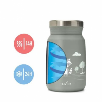 Termos din otel inoxidabil Nuvita Sage Green pentru alimente lichide si solide 500 ml