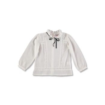 Bluza cu gluer si snur - fete -  50871 - Alb -