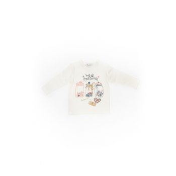 Bluza din bumbac bebe -  My Treasures - crem - 41620 - 68 cm - Crem