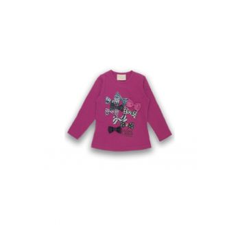 Bluza din bumbac - fete -  Love Bowes - 51840 - Mov -