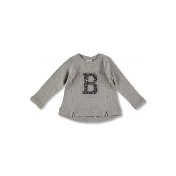 Bluza din bumbac - fetite -  90871-5 - Gri -
