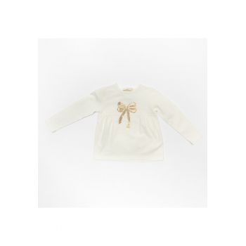 Bluza ivoire cu fundita -  din bumbac - 41840 - Crem -