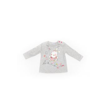 Bluzita fetite -  din bumbac - gri - 22625 - 68 cm - Gri