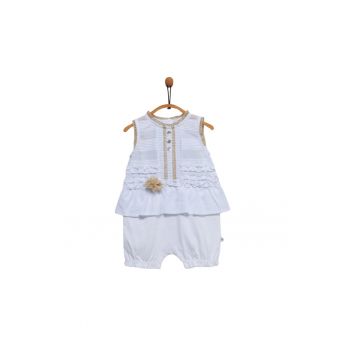 Compleu bebe - cu volanase - alb - TK5966 Compleu bebe - cu volanase - alb - TK5966