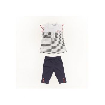 Compleu bebelusi -  cu bluza fara maneci - 52015 - Bleumarin