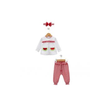 Compleu cu pantaloni -  2 piese - TKK7712 - Rosu -