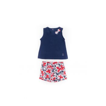 Compleu cu pantaloni scurti bebe -  10245 - Bleumarin -