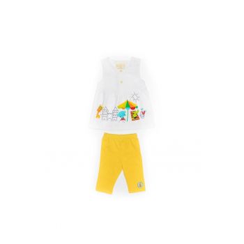Compleu cu rochita si colanti -  Sun Day - 24045 - Alb -