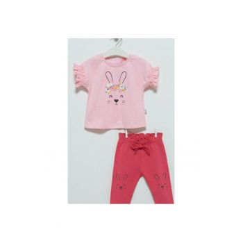 Compleu fetite -  Iepuras - 2 piese - TKK7062 - Roz -