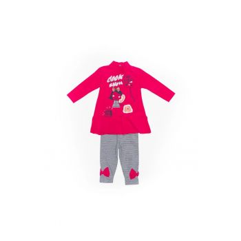 Compleu rochita cu colanti - 33625 - Fucsia - Compleu rochita cu colanti - 33625 - Fucsia -