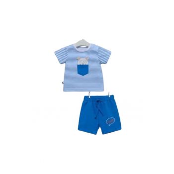 Compleu Ursulet -  2 piese - Gri cu verde -TKE6993