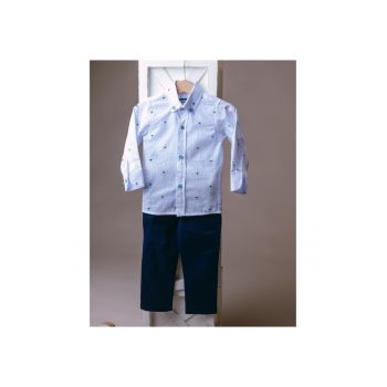 Costumas Copii -  3 Piese - Albastru - MG-3021 - 98 cm - Albastru
