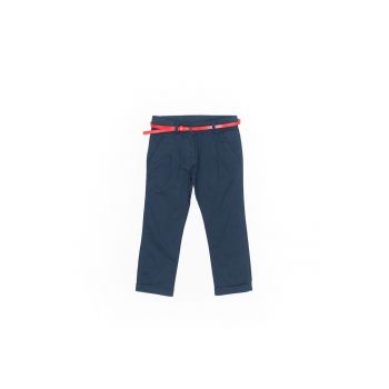 Pantaloni lungi cu curea -  22432-1 - Bleumarin -