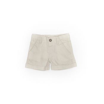 Pantaloni scurti bebelusi - din in - 21142-1 - Crem -