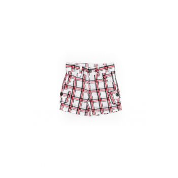 Pantaloni scurti - bebelusi - in carouri - 32142 - Alb -