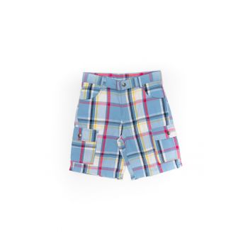 Pantaloni scurti din bumbac - in carouri - baieti - 43342 - Albastru -