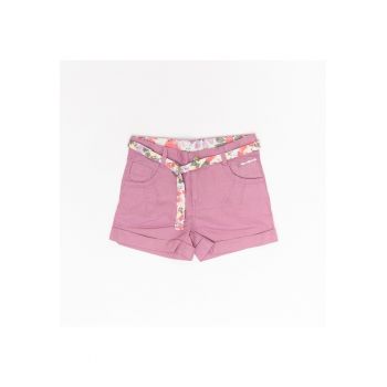 Pantaloni scurti fetite -  cu curea - 35412-1 - Mov -