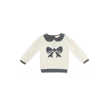 Pulover cu imprimeu fundita -  11837 - Ivoire