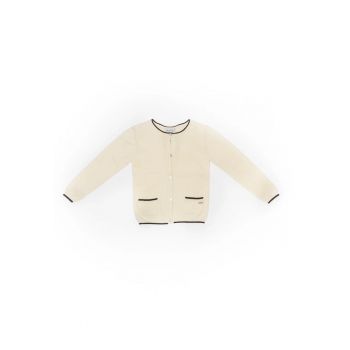 Pulover cu nasturi -  gros - 22827-2 - Crem -