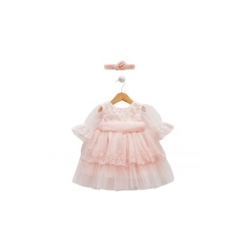 Rochita din tulle - cu broderie din floricele -  Elb7623