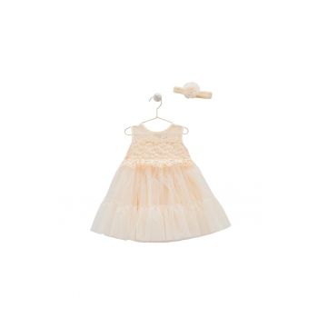 Rochita Eleganta cu Tulle -  pentru Fetite - Bentita Asortata - ELB7901
