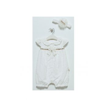 Salopeta cu bentita -  maneca scurta - alba - TK7070A - Alb -