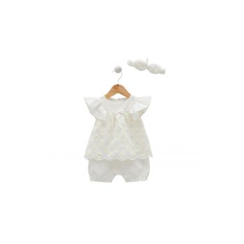 Salopeta scurta - fete -  cu crizanteme - TK8149