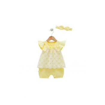 Salopeta scurta - fete -  cu crizanteme - TK8149
