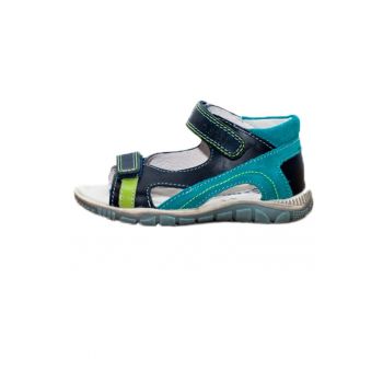 Sandale pentru Copii -  din Piele - Inchidere Velcro - Albastre - K330-4008B - Albastru