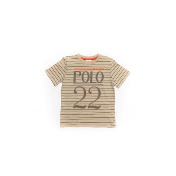 Tricou cu dungi baieti - Polo - crem - 51130 - Crem -