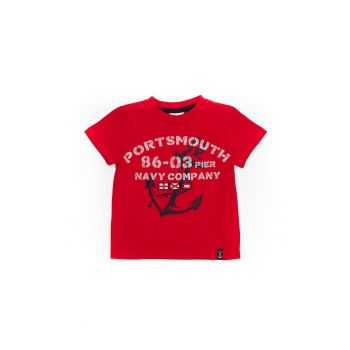 Tricou cu model ancora copii - 28330 - Rosu -