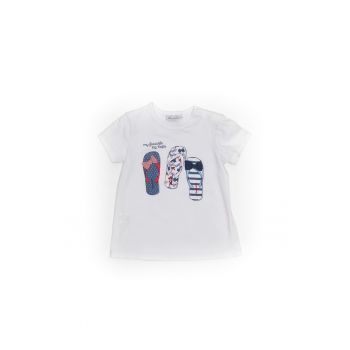 Tricou My Favorite Flip Flopes -  26230 - Alb -