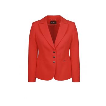 Blazer cu revere decupate - Rosu vermilion