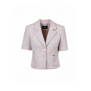 Blazer cu revere decupate si buzunare aplicate - Bej