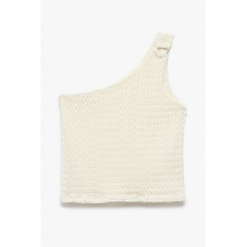 Bluza crop cu decolteu pe un umar