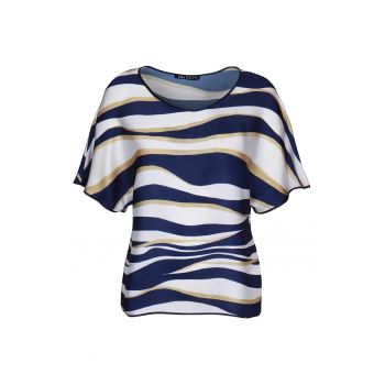 Bluza cu model abstract - Albastru inchis
