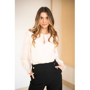 Bluza cu volane si mansete elastice Liliane