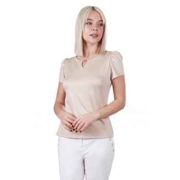Bluza din lurex cu decupaj in forma de lacrima