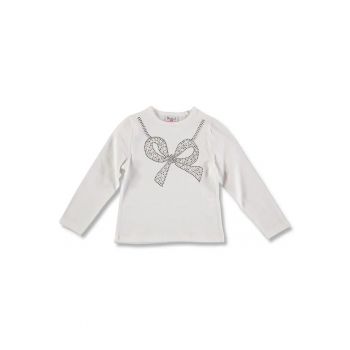 Bluza imprimeu fundita - fete -  din bumbac - 20870 - Alb -