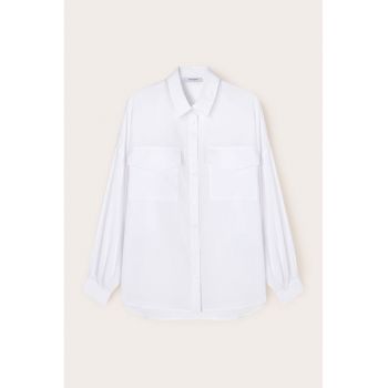 Camasa relaxed fit cu buzunare pe piept