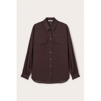 Camasa relaxed fit cu buzunare pe piept