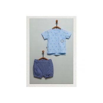 Compleu cu pantaloni scurti pepit -  2 piese - TKE6065