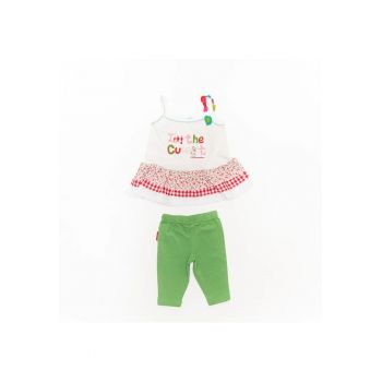 Compleu pantaloni scurti -  cu maiou colorat - 37215 - Verde -